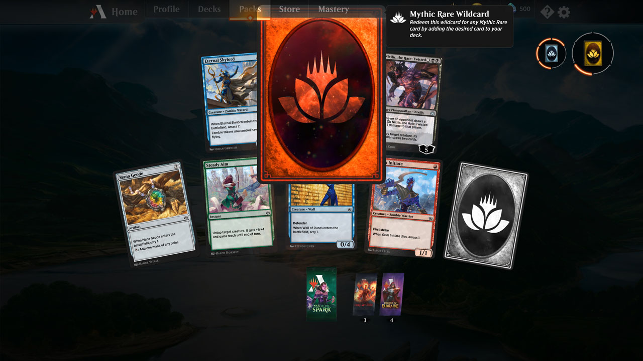 MTG Arena Mythic wildcard drop booster pack