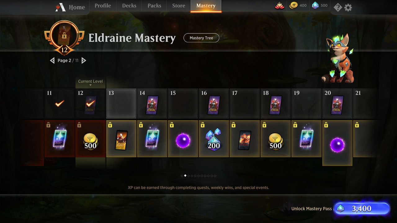 MTG Arena Throne of Eldraine Mastery Tree Rewards
