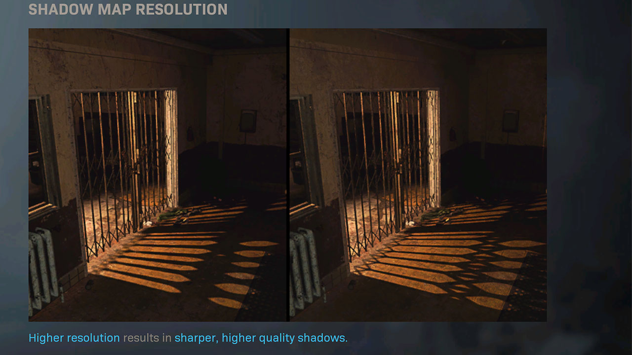 COD Warzone Best Settings for PC - Shadow map resolution Example