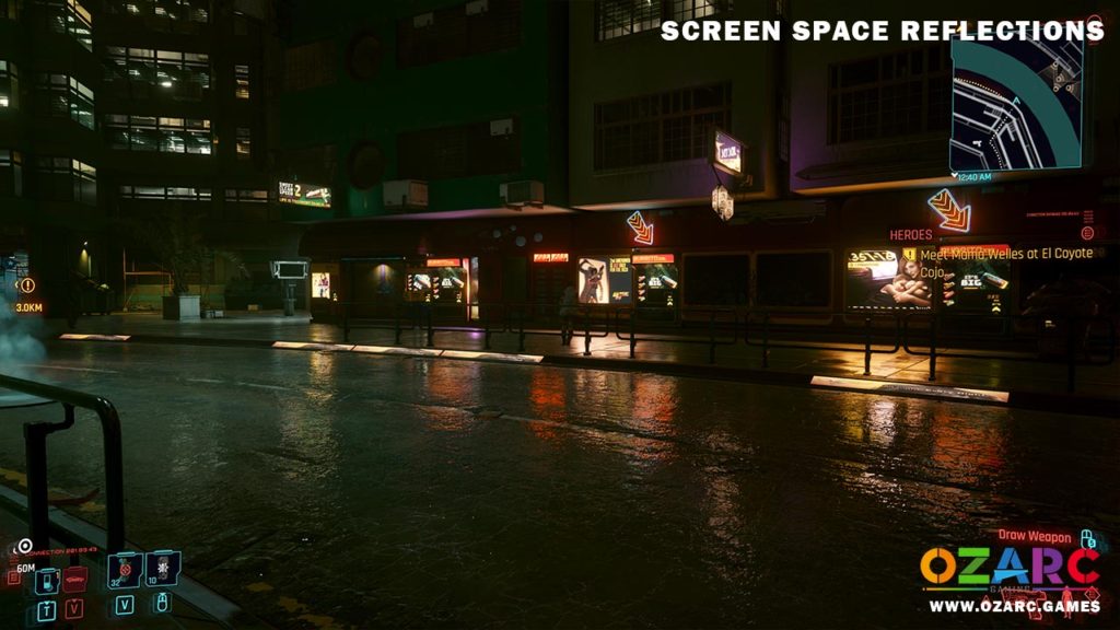 Cyberpunk 2077 Raytraced Relections vs Screen Space Reflections Comparison - SSR 02